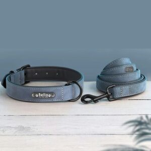 Hasított bőr kutya nyakörv póráz szett